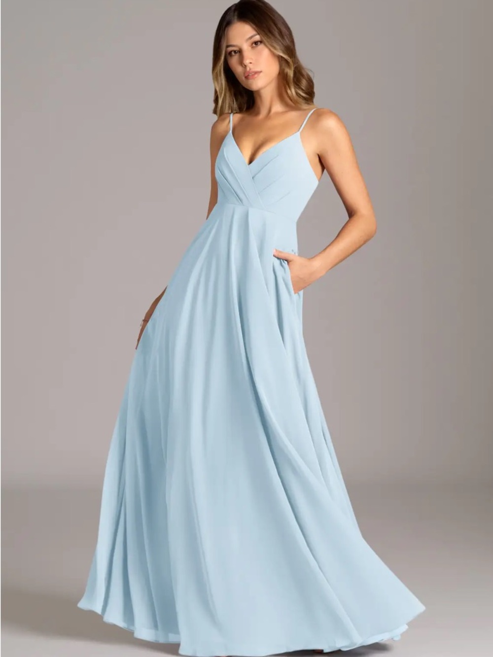 NWT Azazie Amani Sky Blue Bridesmaid Dress - Size A18